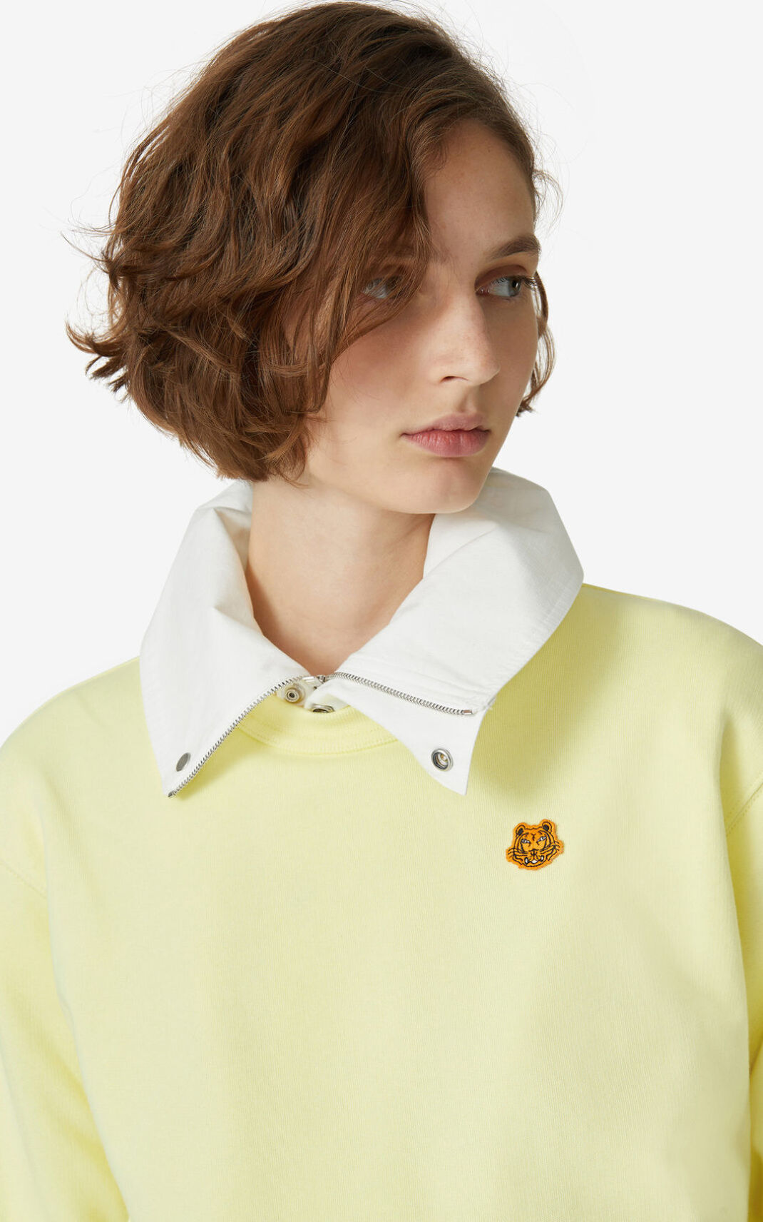 Kenzo Tiger Crest Sweatshirt Bayan Bej Rengi | 2318-CKJOI